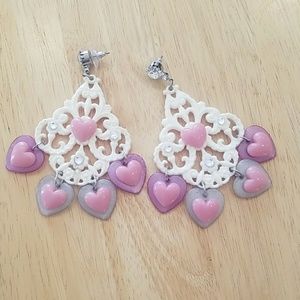 Heart chandelier earrings